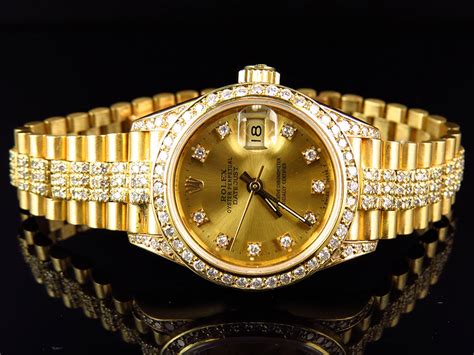 rolex 18k yellow gold diamond president watch|ladies oyster perpetual Rolex gold.